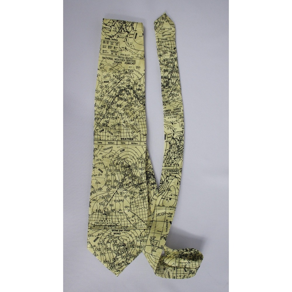 Weather‎ Map Forecast 100% Silk Necktie Museum Artifacts Meteorology